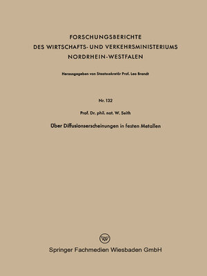 cover image of Über Diffusionserscheinungen in festen Metallen